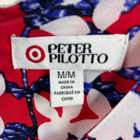 Peter Pilotto for Target Floral‎ Geometric Sleeveless Dress Flounce Hem Size M - Picture 7 of 8